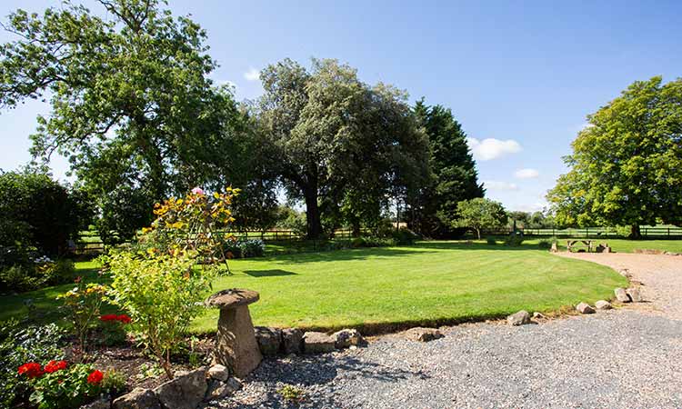 haselor farm studio views up the garden